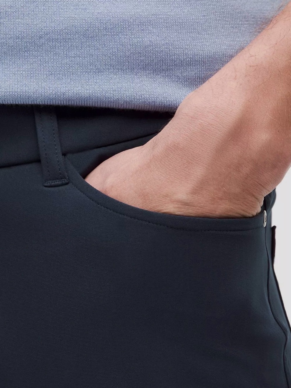 Lululemon 5-Pocket Versatile Blue Trousers Men's Size 35 Traditional Straight - Picture 5 of 8